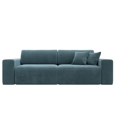Прямой диван «Лига 036 Классик», механизм еврокнижка, НПБ, велюр, цвет бирюзовый