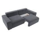 Прямой диван «Лига 036 Классик», механизм еврокнижка, НПБ, велюр, цвет серый - Фото 3