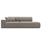 Прямой диван «Лига 036 Модерн», подлокотник слева, еврокнижка, микровельвет, бежевый - Фото 5