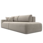 Прямой диван «Лига 036 Модерн», подлокотник слева, еврокнижка, микровельвет, бежевый - Фото 7