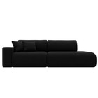 Прямой диван «Лига 036 Модерн», подлокотник слева, еврокнижка, микровельвет, чёрный - Фото 5