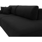 Прямой диван «Лига 036 Модерн», подлокотник слева, еврокнижка, микровельвет, чёрный - Фото 6