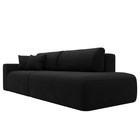 Прямой диван «Лига 036 Модерн», подлокотник слева, еврокнижка, микровельвет, чёрный - Фото 7