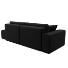 Прямой диван «Лига 036 Модерн», подлокотник слева, еврокнижка, микровельвет, чёрный - Фото 8