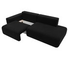 Прямой диван «Лига 036 Модерн», подлокотник слева, еврокнижка, микровельвет, чёрный - Фото 2