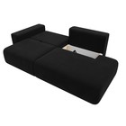 Прямой диван «Лига 036 Модерн», подлокотник слева, еврокнижка, микровельвет, чёрный - Фото 3