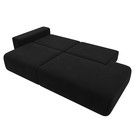 Прямой диван «Лига 036 Модерн», подлокотник слева, еврокнижка, микровельвет, чёрный - Фото 4