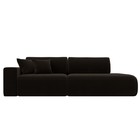 Прямой диван «Лига 036 Модерн», подлокотник слева, еврокнижка, микровельвет, коричневый  (артикул 10552671)  большой выбор товаров оптом и в розницу по низким ценам с доставкой