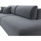 Прямой диван «Лига 036 Модерн», подлокотник слева, еврокнижка, велюр, серый  (артикул 10552673)  большой выбор товаров оптом и в розницу по низким ценам с доставкой