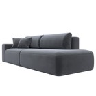 Прямой диван «Лига 036 Модерн», подлокотник слева, еврокнижка, велюр, серый  (артикул 10552673)  большой выбор товаров оптом и в розницу по низким ценам с доставкой