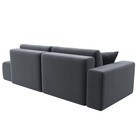 Прямой диван «Лига 036 Модерн», подлокотник слева, еврокнижка, велюр, серый  (артикул 10552673)  большой выбор товаров оптом и в розницу по низким ценам с доставкой