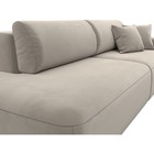 Прямой диван «Лига 036 Модерн», подлокотник справа, еврокнижка, микровельвет, бежевый - Фото 6