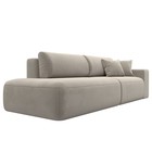 Прямой диван «Лига 036 Модерн», подлокотник справа, еврокнижка, микровельвет, бежевый - Фото 7