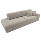 Прямой диван «Лига 036 Модерн», подлокотник справа, еврокнижка, микровельвет, бежевый - Фото 9
