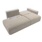 Прямой диван «Лига 036 Модерн», подлокотник справа, еврокнижка, микровельвет, бежевый - Фото 3