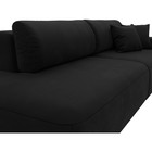 Прямой диван «Лига 036 Модерн», подлокотник справа, еврокнижка, микровельвет, чёрный - Фото 6