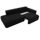 Прямой диван «Лига 036 Модерн», подлокотник справа, еврокнижка, микровельвет, чёрный - Фото 2