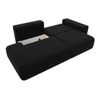 Прямой диван «Лига 036 Модерн», подлокотник справа, еврокнижка, микровельвет, чёрный - Фото 3