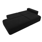 Прямой диван «Лига 036 Модерн», подлокотник справа, еврокнижка, микровельвет, чёрный - Фото 4