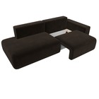 Прямой диван «Лига 036 Модерн», подлокотник справа, еврокнижка, микровельвет, коричневый  (артикул 10552676)  большой выбор товаров оптом и в розницу по низким ценам с доставкой