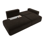 Прямой диван «Лига 036 Модерн», подлокотник справа, еврокнижка, микровельвет, коричневый  (артикул 10552676)  большой выбор товаров оптом и в розницу по низким ценам с доставкой