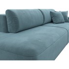 Прямой диван «Лига 036 Модерн», подлокотник справа, еврокнижка, велюр, бирюзовый  (артикул 10552677)  большой выбор товаров оптом и в розницу по низким ценам с доставкой