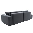 Прямой диван «Лига 036 Модерн», подлокотник справа, еврокнижка, велюр, серый  (артикул 10552678)  большой выбор товаров оптом и в розницу по низким ценам с доставкой