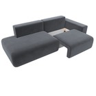 Прямой диван «Лига 036 Модерн», подлокотник справа, еврокнижка, велюр, серый  (артикул 10552678)  большой выбор товаров оптом и в розницу по низким ценам с доставкой