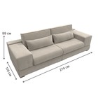 Прямой диван «Лига 037», механизм пантограф, НПБ, микровельвет, цвет бежевый - Фото 10