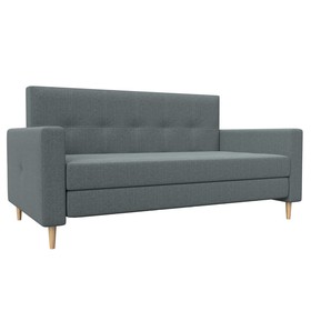 Прямой диван «Лига 038», механизм раскладушка, ППУ, рогожка, цвет амур серый