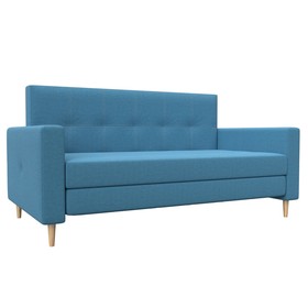 Прямой диван «Лига 038», механизм раскладушка, ППУ, рогожка, цвет амур голубой