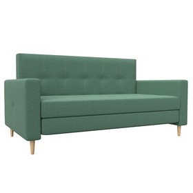 Прямой диван «Лига 038», механизм раскладушка, ППУ, рогожка, цвет амур зелёный
