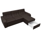 Угловой диван «Лига 035», правый угол, механизм дельфин, ППУ, экокожа, цвет коричневый - Фото 3