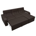 Угловой диван «Лига 035», правый угол, механизм дельфин, ППУ, экокожа, цвет коричневый - Фото 4