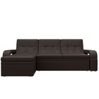 Угловой диван «Лига 035», левый угол, механизм дельфин, ППУ, экокожа, цвет коричневый - Фото 6