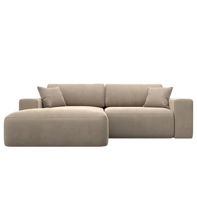 Угловой диван «Лига 036 Классик», левый угол, механизм еврокнижка, НПБ, велюр, бежевый