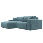 Угловой диван «Лига 036 Классик», левый угол, механизм еврокнижка, НПБ, велюр, бирюзовый  (артикул 10552706)  большой выбор товаров оптом и в розницу по низким ценам с доставкой
