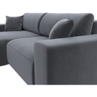 Угловой диван «Лига 036 Классик», левый угол, механизм еврокнижка, НПБ, велюр, серый  (артикул 10552707)  большой выбор товаров оптом и в розницу по низким ценам с доставкой