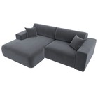 Угловой диван «Лига 036 Классик», левый угол, механизм еврокнижка, НПБ, велюр, серый  (артикул 10552707)  большой выбор товаров оптом и в розницу по низким ценам с доставкой