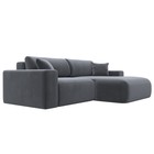 Угловой диван «Лига 036 Классик», правый угол, механизм еврокнижка, НПБ, велюр, серый  (артикул 10552711)  большой выбор товаров оптом и в розницу по низким ценам с доставкой