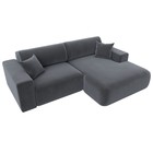 Угловой диван «Лига 036 Классик», правый угол, механизм еврокнижка, НПБ, велюр, серый  (артикул 10552711)  большой выбор товаров оптом и в розницу по низким ценам с доставкой