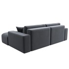 Угловой диван «Лига 036 Классик», правый угол, механизм еврокнижка, НПБ, велюр, серый  (артикул 10552711)  большой выбор товаров оптом и в розницу по низким ценам с доставкой