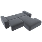 Угловой диван «Лига 036 Классик», правый угол, механизм еврокнижка, НПБ, велюр, серый  (артикул 10552711)  большой выбор товаров оптом и в розницу по низким ценам с доставкой