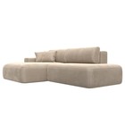 Угловой диван «Лига 036 Модерн», левый угол, механизм еврокнижка, НПБ, велюр, бежевый  (артикул 10552712)  большой выбор товаров оптом и в розницу по низким ценам с доставкой