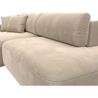 Угловой диван «Лига 036 Модерн», левый угол, механизм еврокнижка, НПБ, велюр, бежевый  (артикул 10552712)  большой выбор товаров оптом и в розницу по низким ценам с доставкой