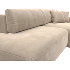 Угловой диван «Лига 036 Модерн», правый угол, механизм еврокнижка, НПБ, велюр, бежевый  (артикул 10552715)  большой выбор товаров оптом и в розницу по низким ценам с доставкой