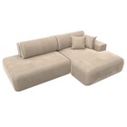 Угловой диван «Лига 036 Модерн», правый угол, механизм еврокнижка, НПБ, велюр, бежевый  (артикул 10552715)  большой выбор товаров оптом и в розницу по низким ценам с доставкой