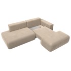 Угловой диван «Лига 036 Модерн», правый угол, механизм еврокнижка, НПБ, велюр, бежевый  (артикул 10552715)  большой выбор товаров оптом и в розницу по низким ценам с доставкой