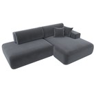 Угловой диван «Лига 036 Модерн», правый угол, механизм еврокнижка, НПБ, велюр, серый  (артикул 10552717)  большой выбор товаров оптом и в розницу по низким ценам с доставкой