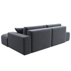 Угловой диван «Лига 036 Модерн», правый угол, механизм еврокнижка, НПБ, велюр, серый  (артикул 10552717)  большой выбор товаров оптом и в розницу по низким ценам с доставкой